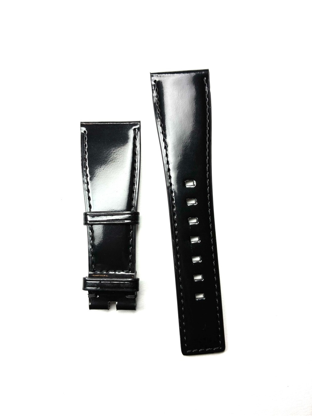 Bell & Ross Black Mirror-Effect Calfskin Leather Watch Strap